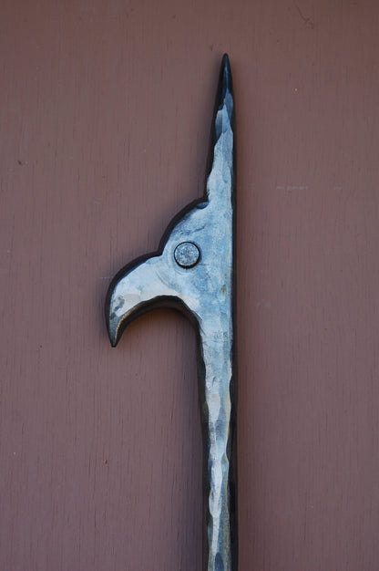 Fire Pit Poker, Hand Forged Fire Poker, 6' Hand Crafted Cottage, Campfire, Natural Iron Poker, Designed & Signed by Artist Robert Aucoin