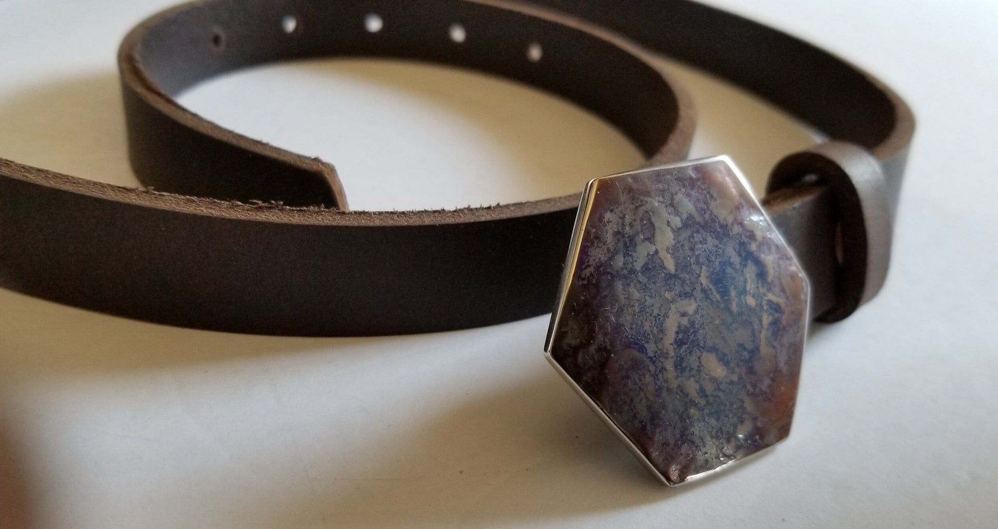 Belt and Buckle, Fits 7/8" or 1" INTERCHANGEABLE Belt & Hand Forged Buckle Canadian Made One of a Kind Gift Belt has Snaps Gift for Her