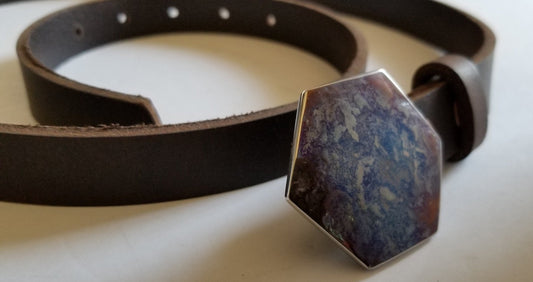 Belt and Buckle, Fits 7/8" or 1" INTERCHANGEABLE Belt & Hand Forged Buckle Canadian Made One of a Kind Gift Belt has Snaps Gift for Her