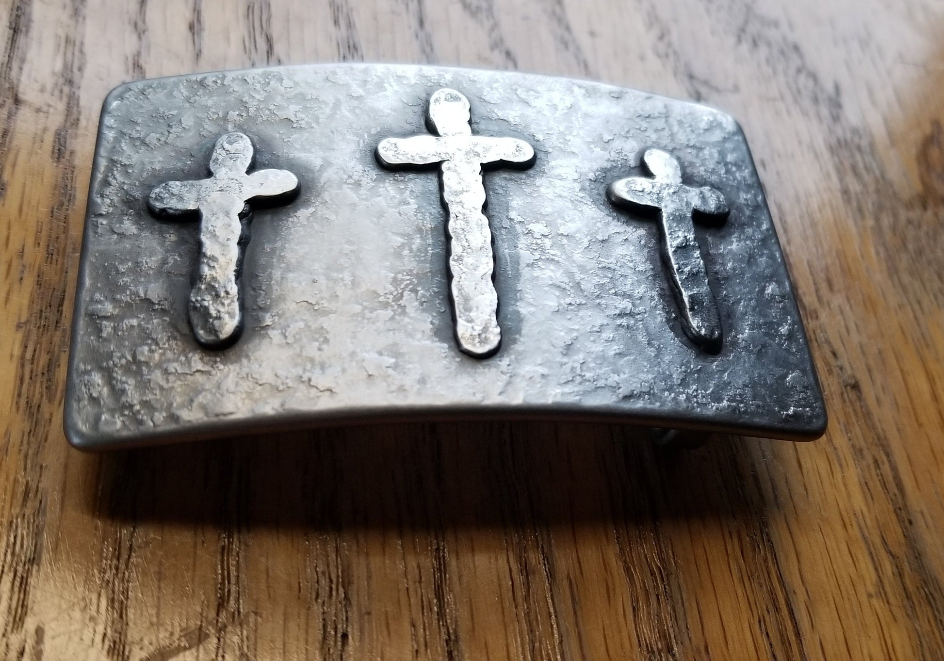Cross Belt Buckle Fits 1.75" Belt Christian Buckle Old Rugged Cross Hand Forged Rustic Bronze / Silver Stainless Steel Buckle For 1.75" Belt