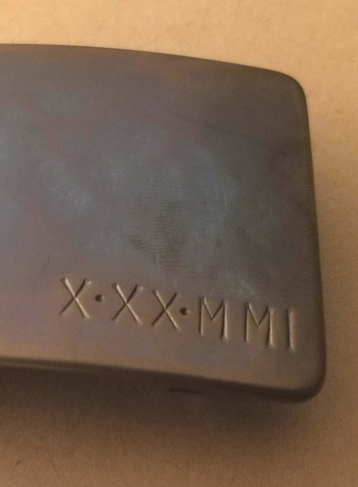 Bronze Anniversary Buckle For Jeans Customized Buckle Personalized Gift Anniversary or Special Occasion Gift Tally or Roman Numeral Buckle