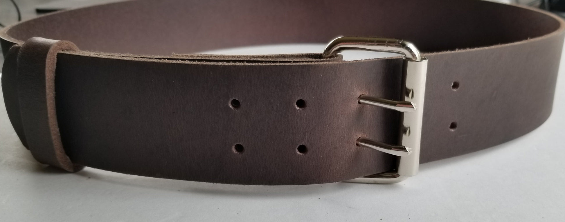 2 INCH Leather Belt & Buckle for Jeans, Workwear, Motorcycle Gear, Two Rows of Holes, INTERCHANGEABLE Belt with Snaps, 2" Leather Belts,