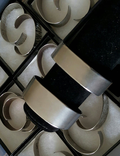 Silver Bracelet, Hypoallergenic Cuff, Stainless Steel Bracelet, Hand Forged Cuff, Unisex Jewelry, Signed Original Cuff, Custom Sizes Avail.