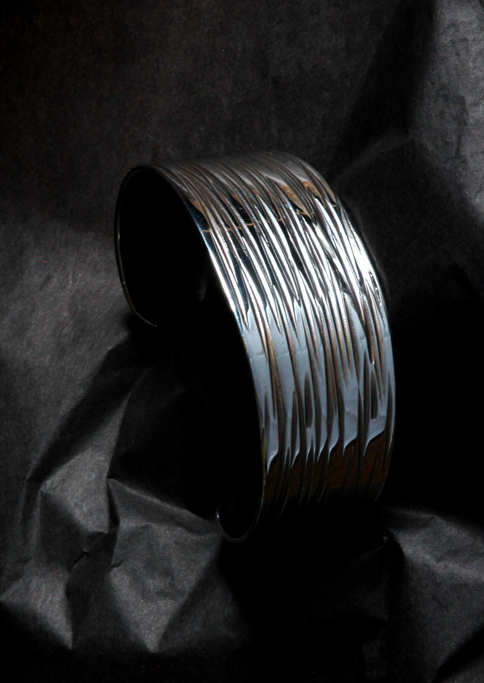 Unisex Stainless Steel Bracelet Wrist Cuff, Hypoallergenic Cuff Bracelet, Hand Forged Stainless Steel, Signed Original by Robert Aucoin