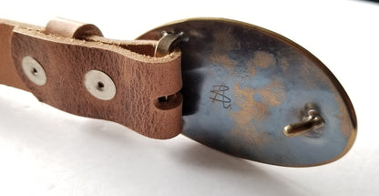 Polka Dot Belt Buckle for Suits Canadian Artisan Original Hand Forged Buckle Unisex Belt Buckle Bronze or Silver for 1-1/4" Leather Belt