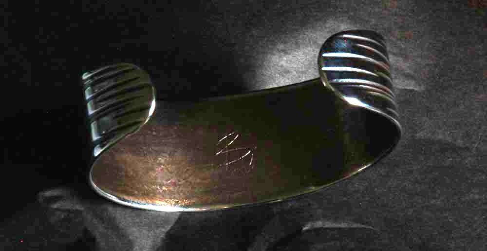 Unisex Stainless Steel Bracelet Wrist Cuff, Hypoallergenic Cuff Bracelet, Hand Forged Stainless Steel, Signed Original by Robert Aucoin