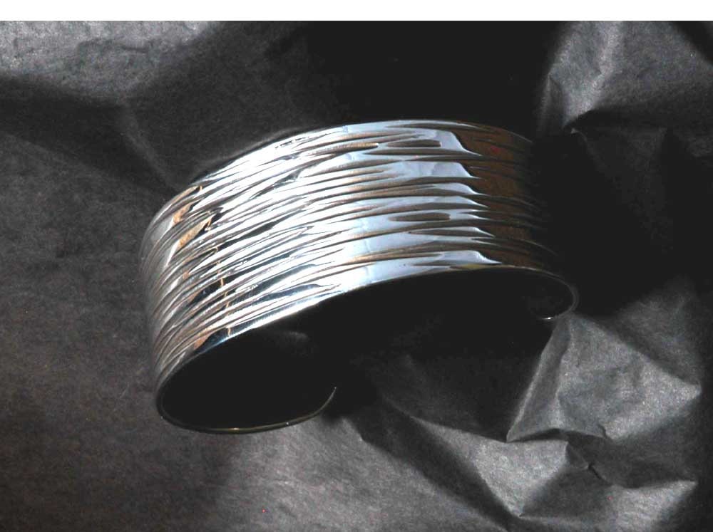 Wrist Cuff Bracelet, Multicolored, Hand Forged, Hypoallergenic Unisex Gifts, Stainless Steel Cuff, Signed Original by Aucoin with Gift Bag