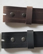 2" Leather Belt with Decorative Stitching Fits Jeans Workwear Interchangeable Belt w/ Snaps Custom Leather Belt Cut to Waist Size