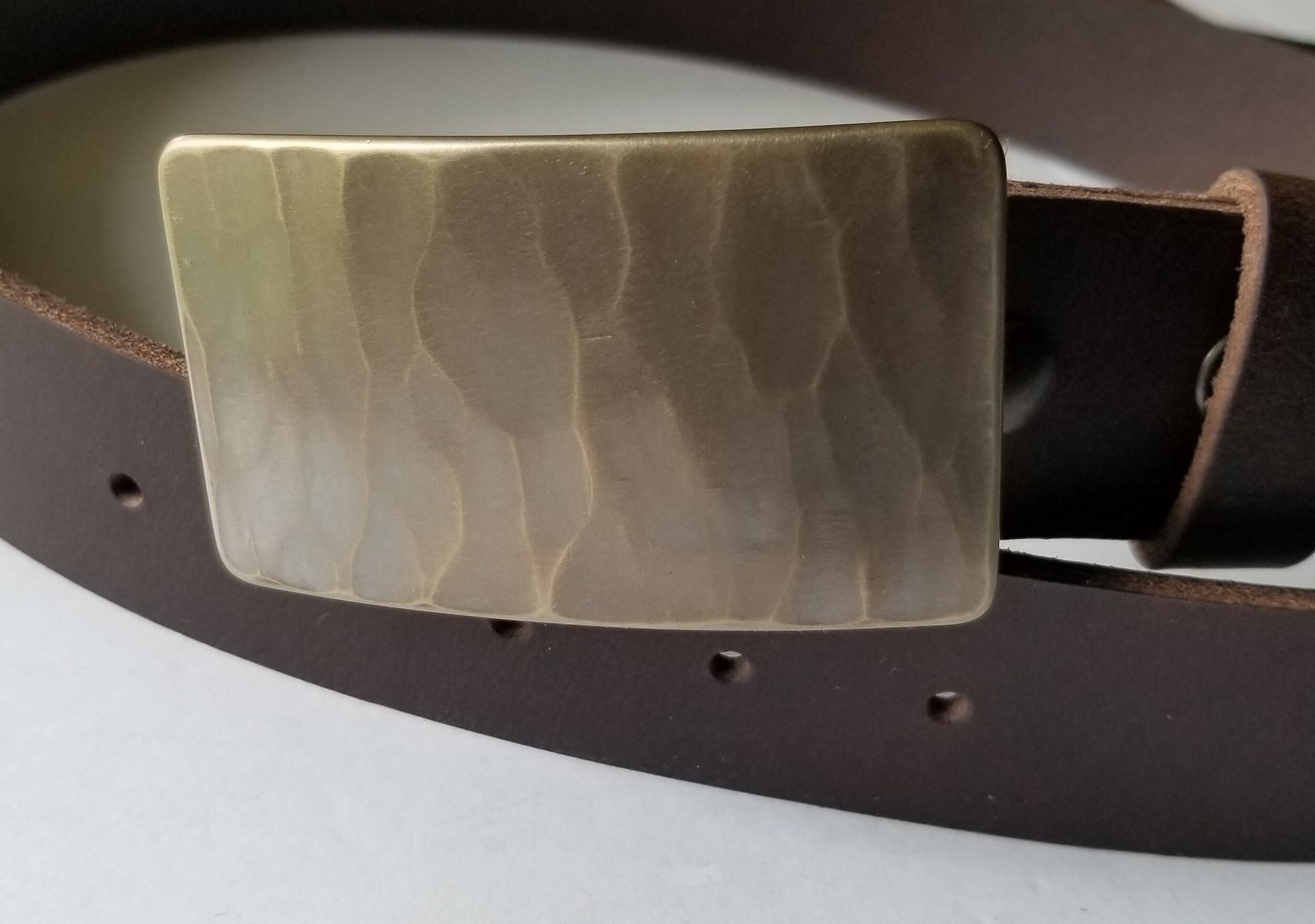 Belt & Buckle SET, Authentic Canadian Wood Grain, Bronze, Blue, Silver Suit Belt Buckle, Hand Forged Stainless Steel For 1.25" Belt For Suit