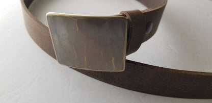 Wood Grain Belt & Buckle For Jeans, Bronze Anniversary, Unisex Gift, Hand Forged Stainless Steel Buckle and 1-1/2" Belt, Choose Your Color