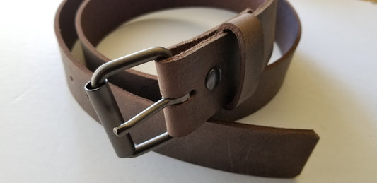2" INCH Leather Belt & Buckle for Jeans or Scottish Kilt Belt, INTERCHANGEABLE Belt w/ Snaps, Custom Belt, Two Inch Leather Belt with Buckle