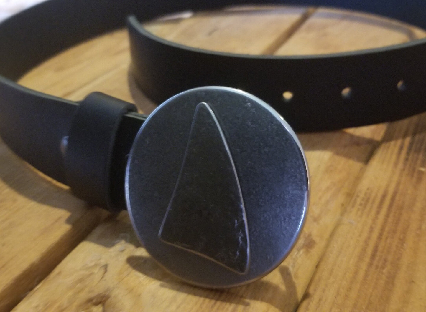 Nautical Belt and Buckle, 2.5" d Buckle & Leather Belt, Custom Cut Belt, Sailing Accessory, Nautical Jewelry, Unisex Gift, Sailor's Gift