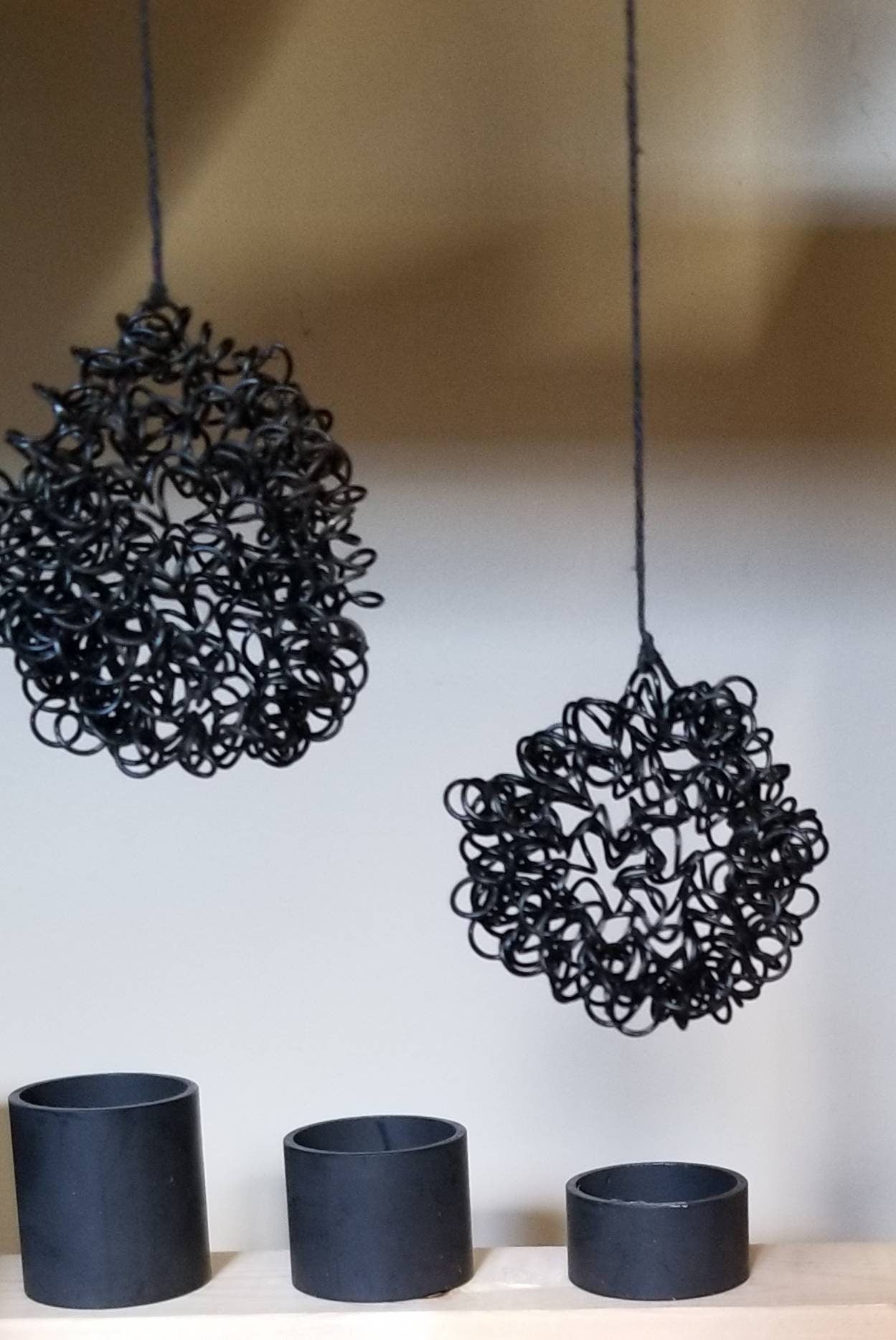 Wire Balls Christmas Tree Ornaments Twisted Metal Metal Ornaments Holiday Balls Handmade Holiday Decorations Commercial Interior Decor