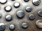 Polka Dot Belt Buckle Oversized Belt Buckle Fits 2" Belt Unisex Bronze & Stainless Steel Signed by Robert Aucoin Jeans or Kilt Buckle
