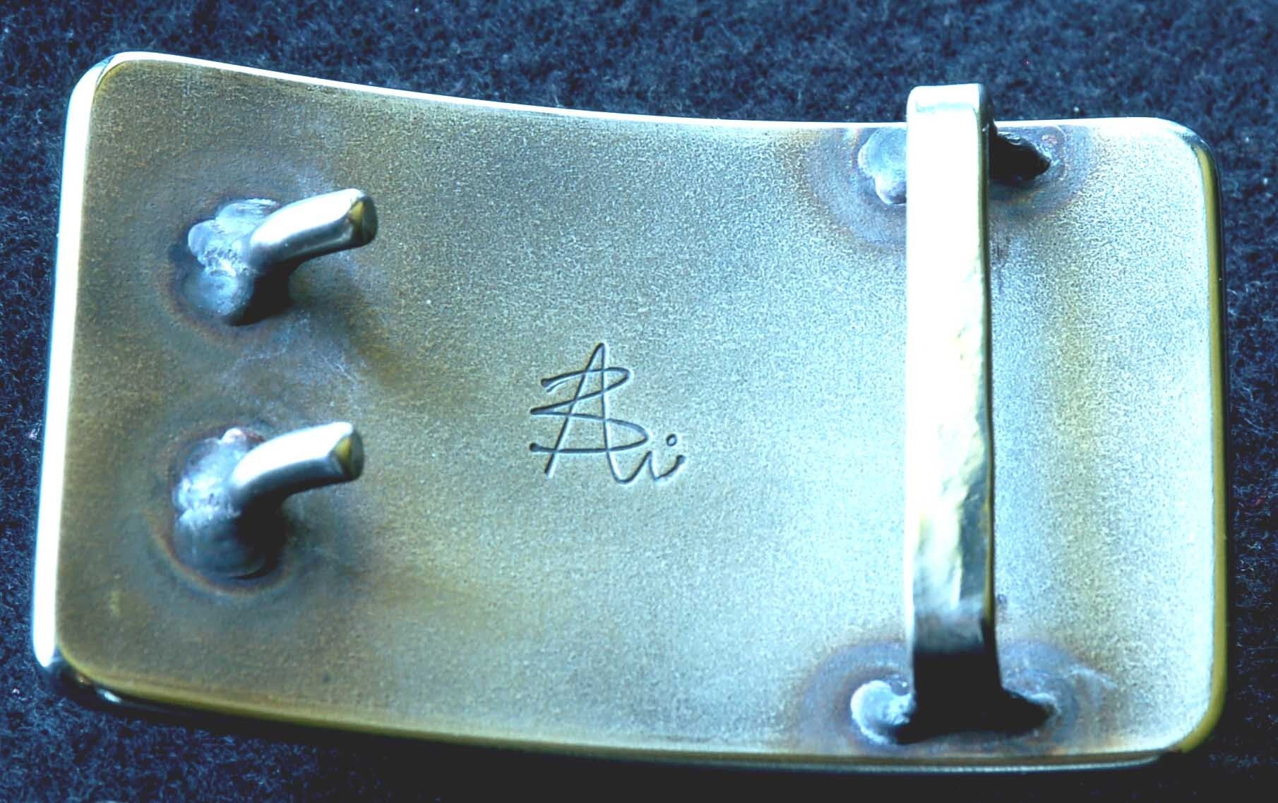 Two Prong Belt Buckle, Hand Forged Stainless Steel Buckle