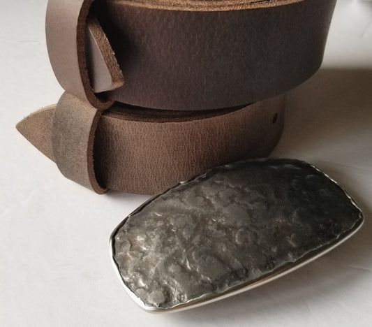 Belt Buckle, Canadian Hand Forged, Hypoallergenic Buckle, Stainless Steel Drizzle on Stainless Buckle, Jean Buckle for 1.5" Leather Belt