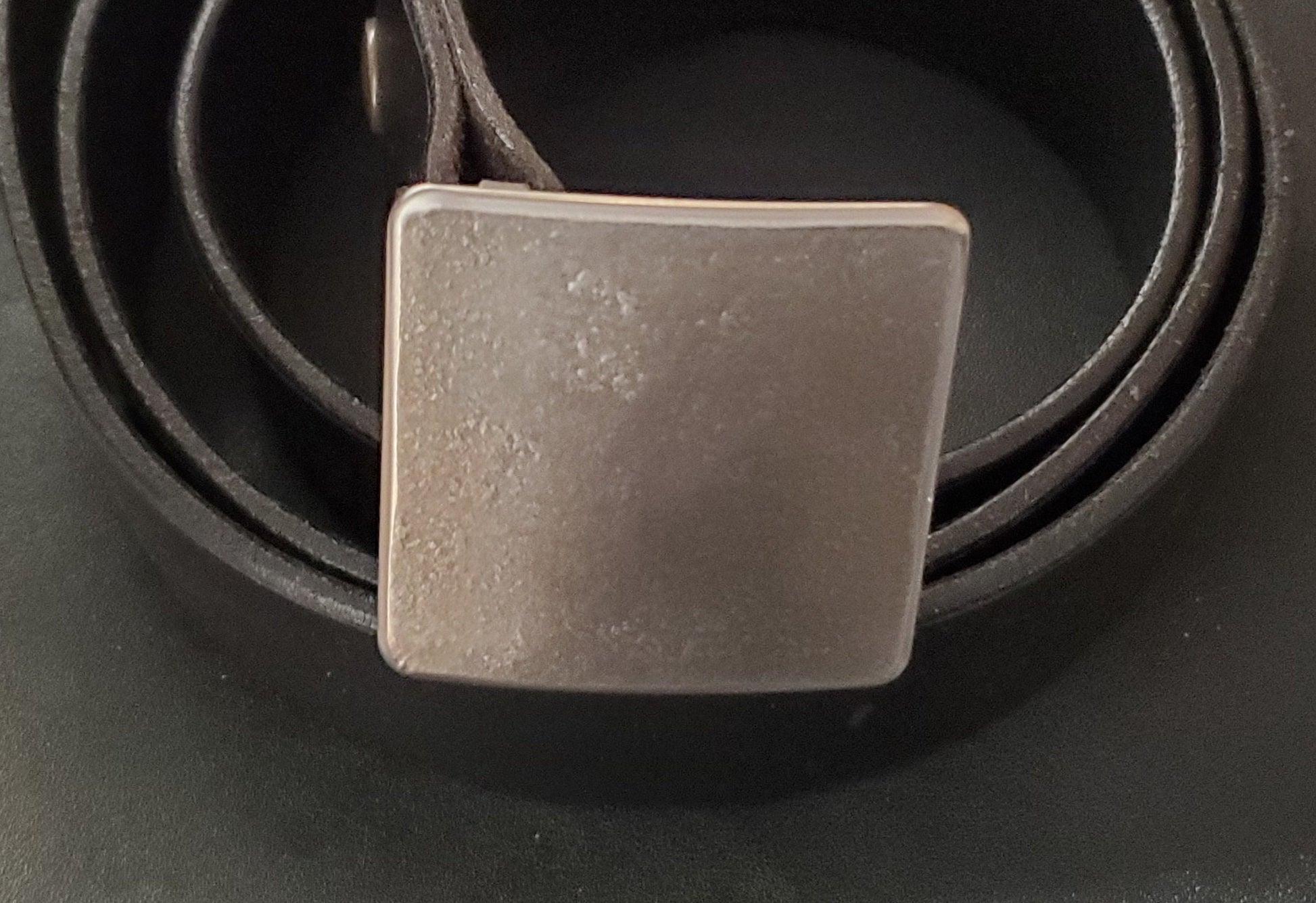 Belt & Buckle Set For Jeans, Square Bronze Wood Grain Belt Buckle, Your Belt Colour Choice, Unisex Gifts, Forged Stainless and 1.5" Belt