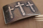 Belt Buckle Old Rugged Cross Hand Forged Rustic Bronze or Silver Hypoallergenic Stainless Steel Christian Gifts CROSS Buckle fits 1.5" Belt