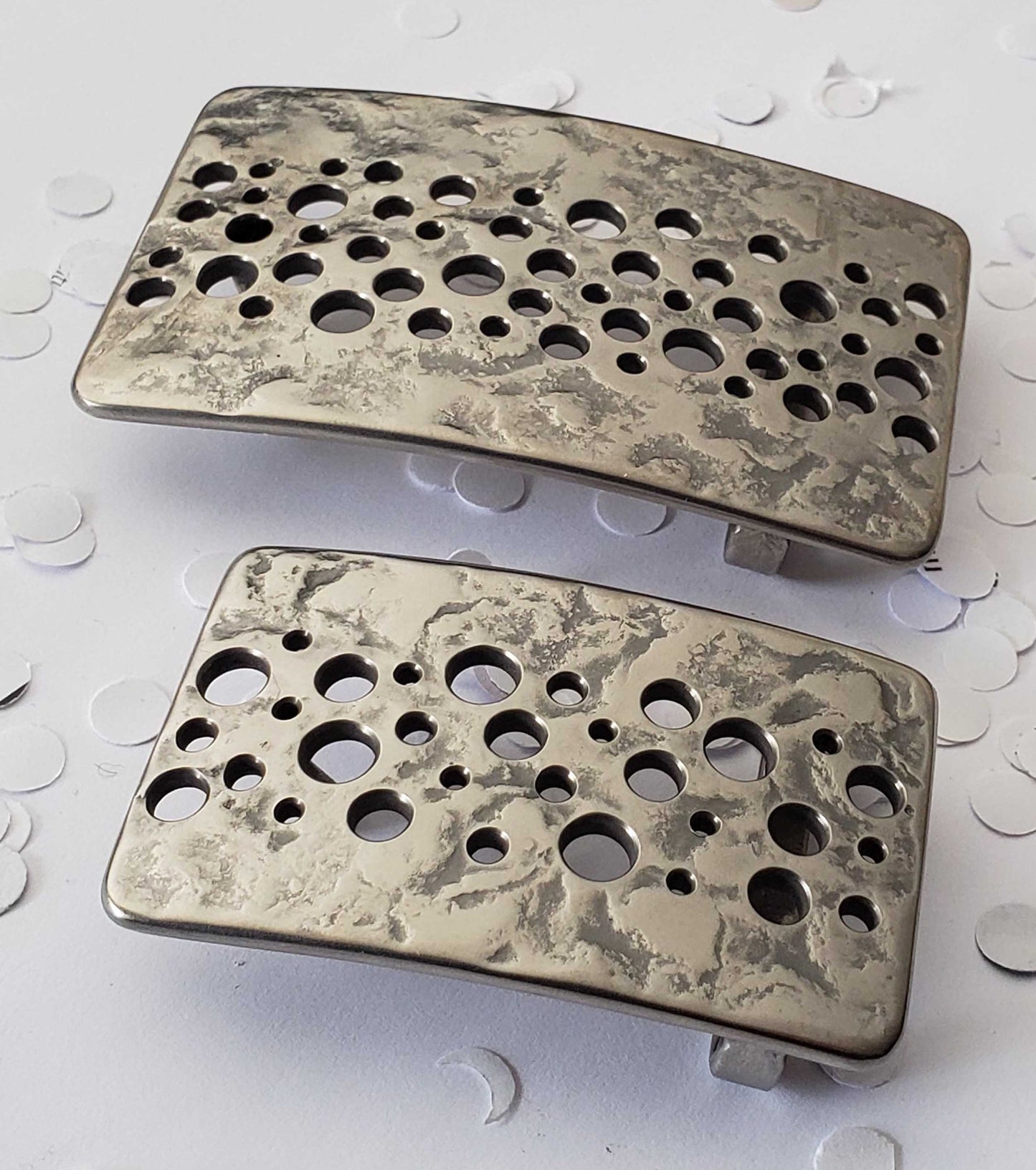 Unisex Wedding or Anniversary Belt Buckles, Hypoallergenic Buckles fit 1-1/4" & 1-1/2" Leather Belts, Accessories, Stainless Steel Buckles