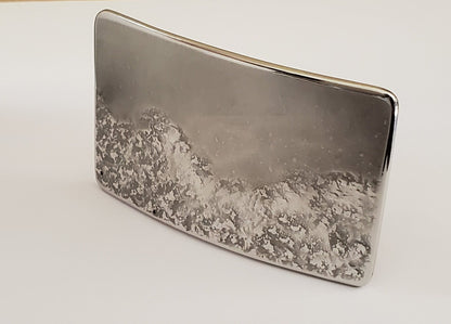American Landscape, Belt & Buckle, Waterproof Accessories, Hiker's Outdoor Gear, Artisan Signed Buckle, Fits 1.5" Leather Snap Belt for Jean