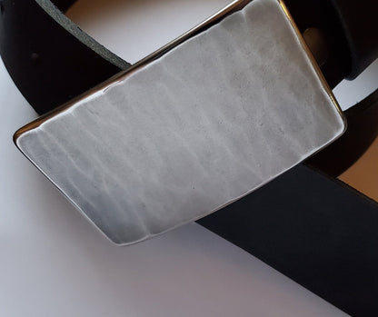 Belt & Buckle, Hand-Forged Wood Grain, Wood Lovers, Canadian Made, Stainless Steel Unisex Work Gear, Accessories for Jeans fits 1-1/2" Belt