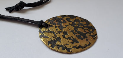 Pendant Necklace, Hand Forged, Canadian Handmade Necklace on Leather Strap w/ Gift Bag, Hammered Jewelry, Gift for Her, Canadian Accessories