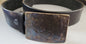 1-3/4" Belt & Buckle Set, Bronze or Silver Buckle and Belt, Signed Original, Hypo Allergenic Buckle, Leather Belt with Snaps for Blue Jeans