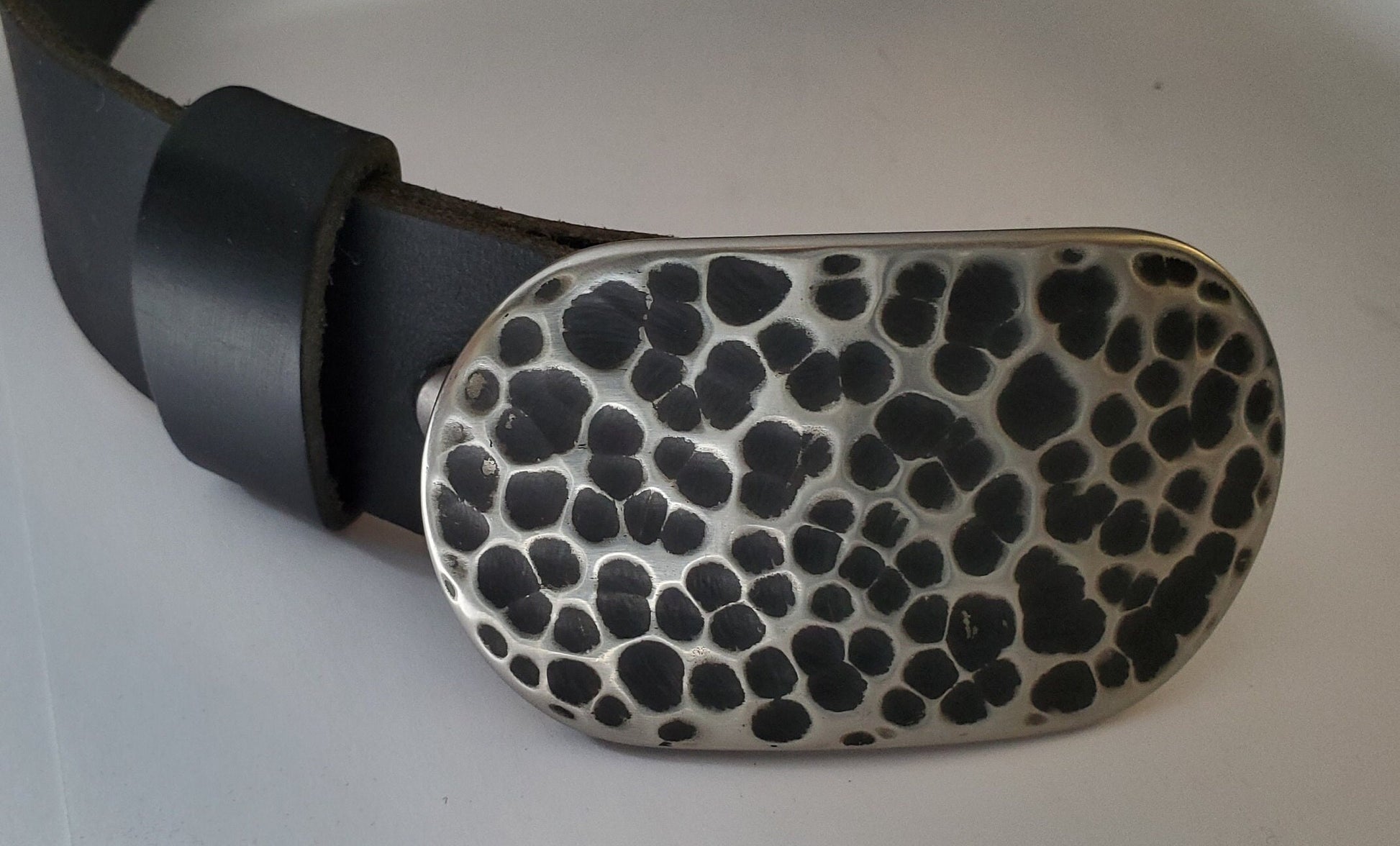 Hammered Golfer's Buckle & Belt, Unisex Belt Buckle, Father's Day or Mother's Day Gift, Golfer's Ultra Slim-Line Buckle fits 1-1/2" Belt