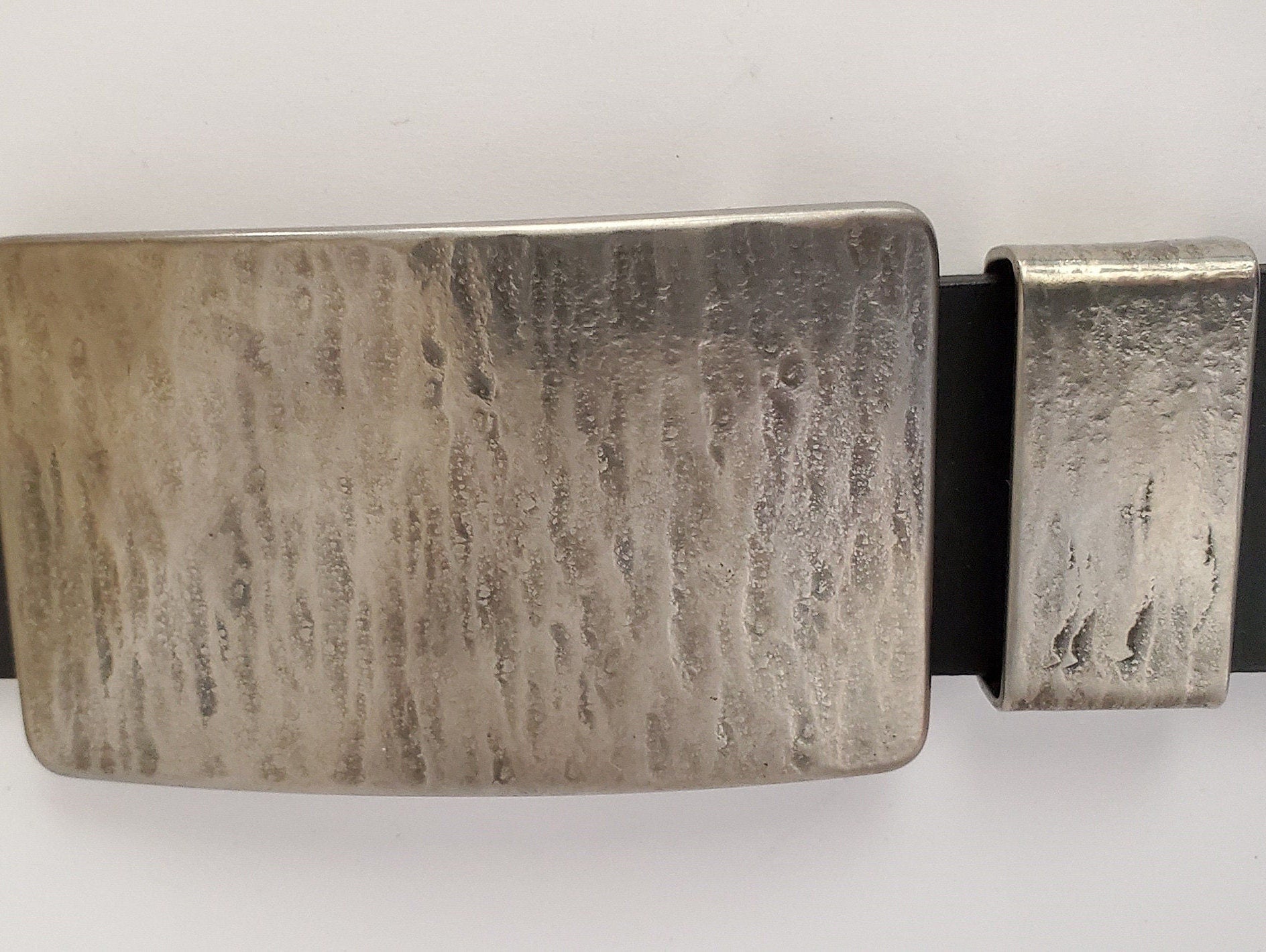 Hand-Forged Belt & Buckle with Metal Keeper, Leather Belt Color Choice, Father's Day Gift Set, Buckle and Keeper for 1.5" Leather Belt