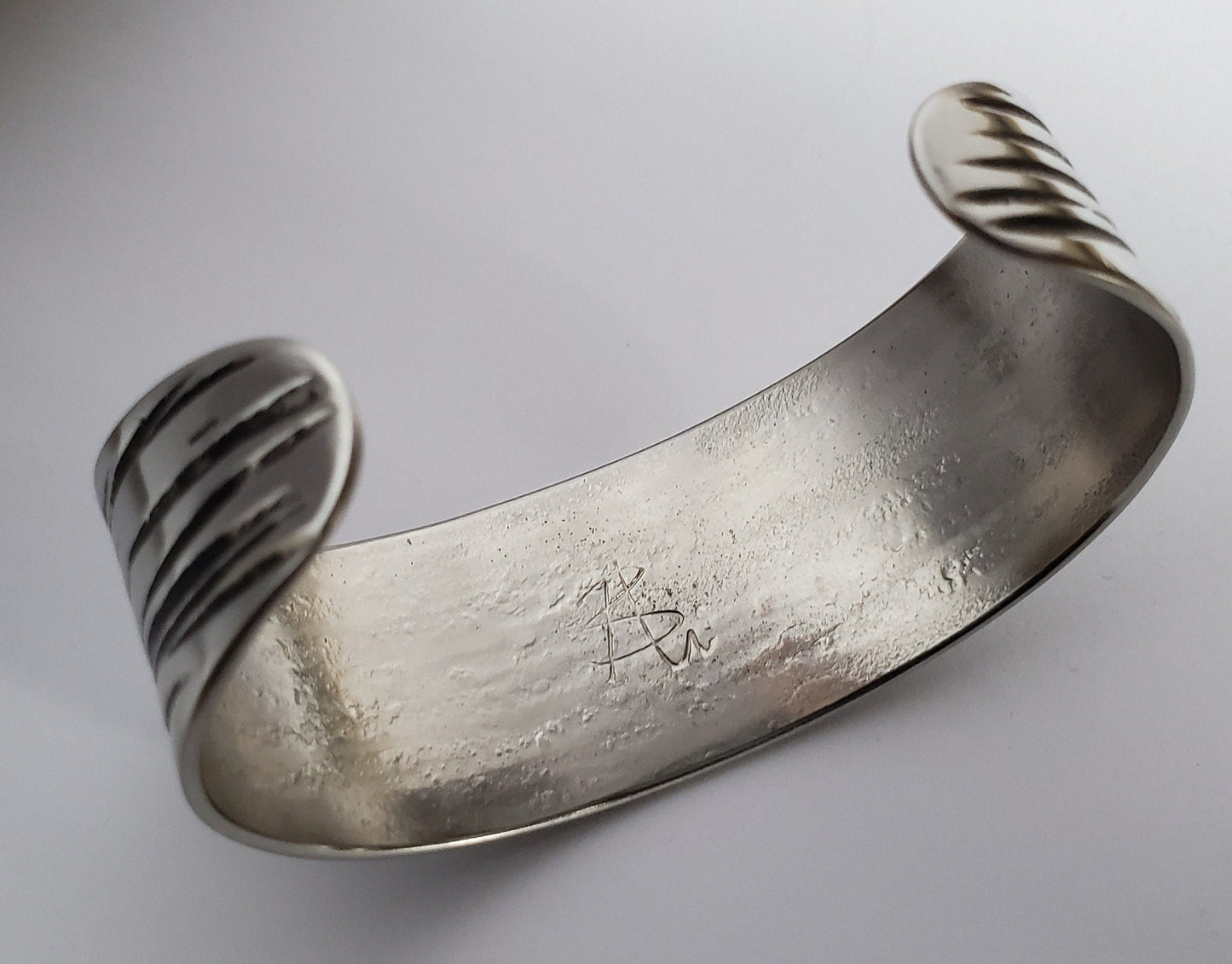 Wrist Cuff, Blue & Copper Bracelet, Hypoallergenic Cuff, Bracelet, Hand Forged Stainless Steel, Signed Original Cuffs by Robert Aucoin