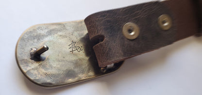Belt Buckle & Leather Belt, Comfort Plus "round edge" Father's Day Gift, Stainless Steel Accessories, Work Gear and 1-1/2" Belt