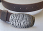 Blue Jean Belt and Buckle, Silver & Slate, Unisex Accessory Hand Forged Stainless Steel, Hypoallergenic Accessories, Buckle Fits 1.5" Belt
