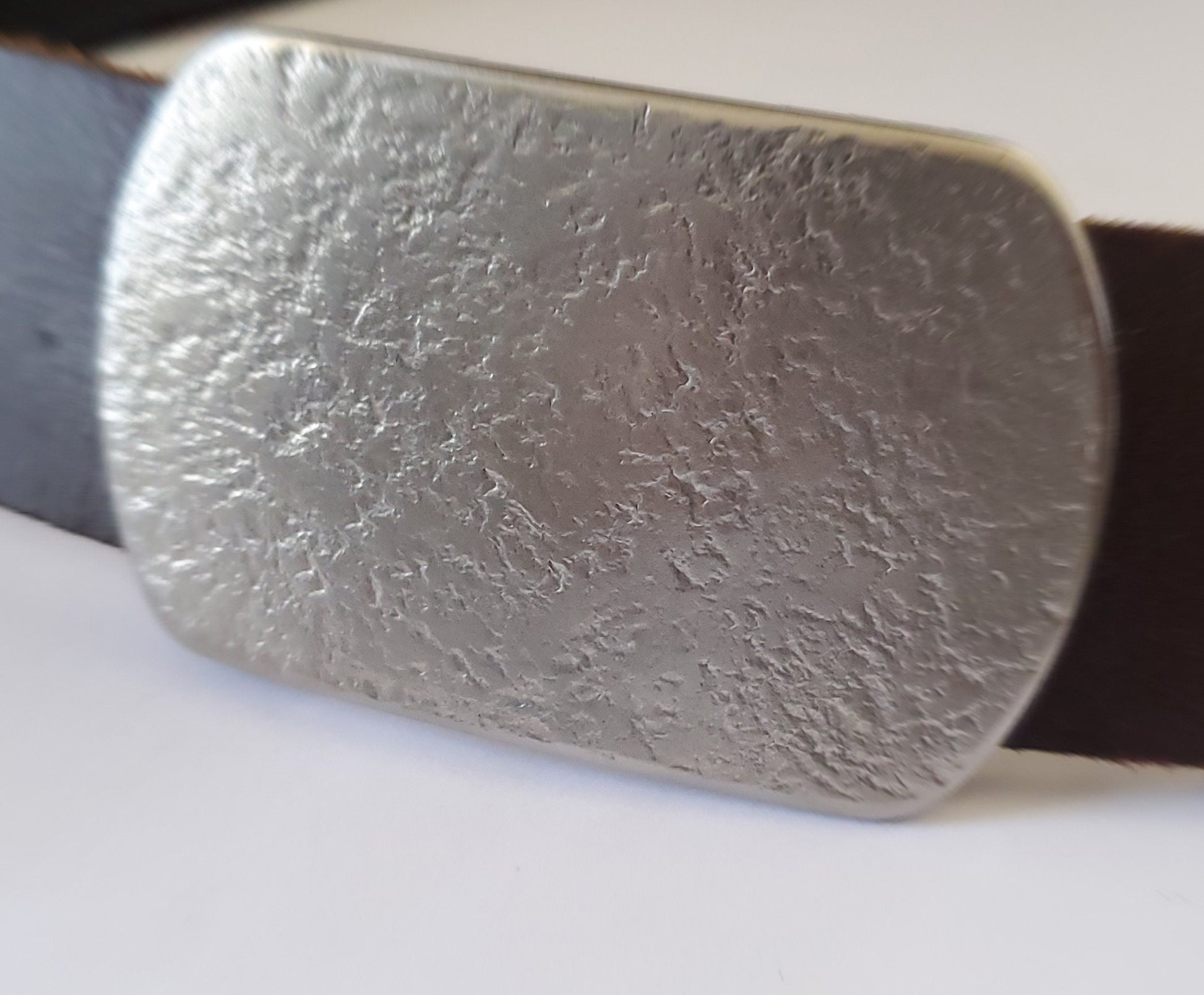 Belt Buckle & Leather Belt, Comfort Plus "round edge" Father's Day Gift, Stainless Steel Accessories, Work Gear and 1-1/2" Belt