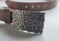 Belt & Buckle, Golfer's Gift, Hand Forged Stainless Steel Buckle and 1-1/2" Leather Belt, Ultra Slim-Line Design Made in Canada