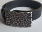 Belt & Buckle, Golfer's Gift, Hand Forged Stainless Steel Buckle and 1-1/2" Leather Belt, Ultra Slim-Line Design Made in Canada