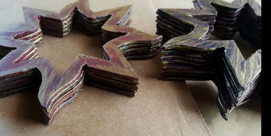 Handmade Ornament, Star Ornament, Hand Painted Metal Star, Baby's 1st Christmas, Tree Ornament, Hostess Gift, Stocking Stuffer, Home Decor,