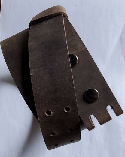 1-1/2" Leather Belt With Two Rows of Holes Belt with Snaps Unisex Belt for Jeans Custom Cut Leather Belt 5 Belt Colors, Made to Measure