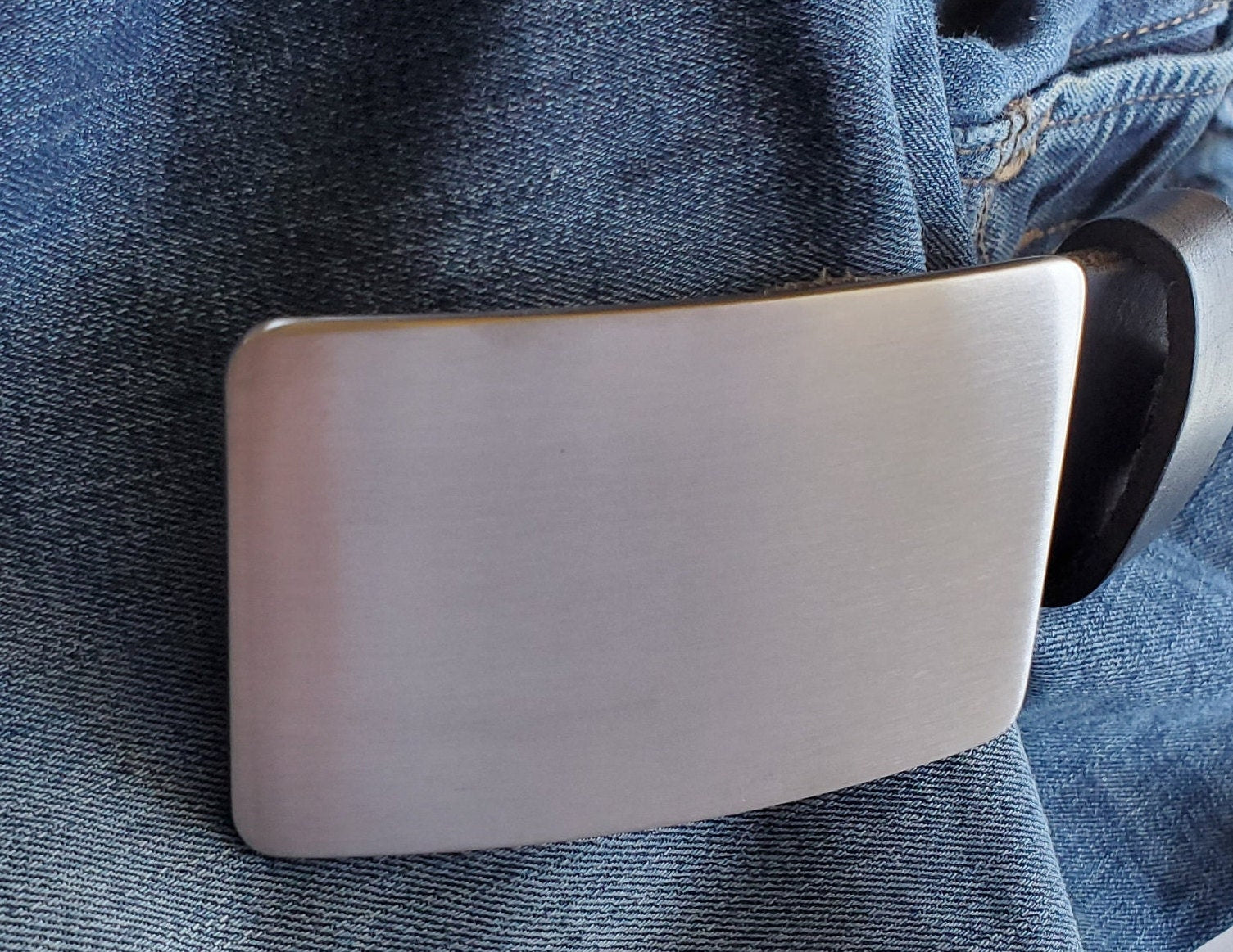Belt Buckle fits 1-1/2" Leather Belt, Belt Buckle, Brushed Stainless Steel, Boyfriend Gift, Blue Jean Belt Buckle, Unisex Christmas Gifts