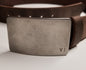 10th Anniversary Gift, Roman Numeral Buckle w/ Leather Belt, Jean Belt & Buckle Set, Customize for Anniversary, Unisex Personalized Gift