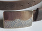 Landscape Belt Buckle for Jeans, Father's Day, Signed Original by Aucoin, Stainless Steel Gift, Hypoallergenic Buckle for Leather Snap Belt