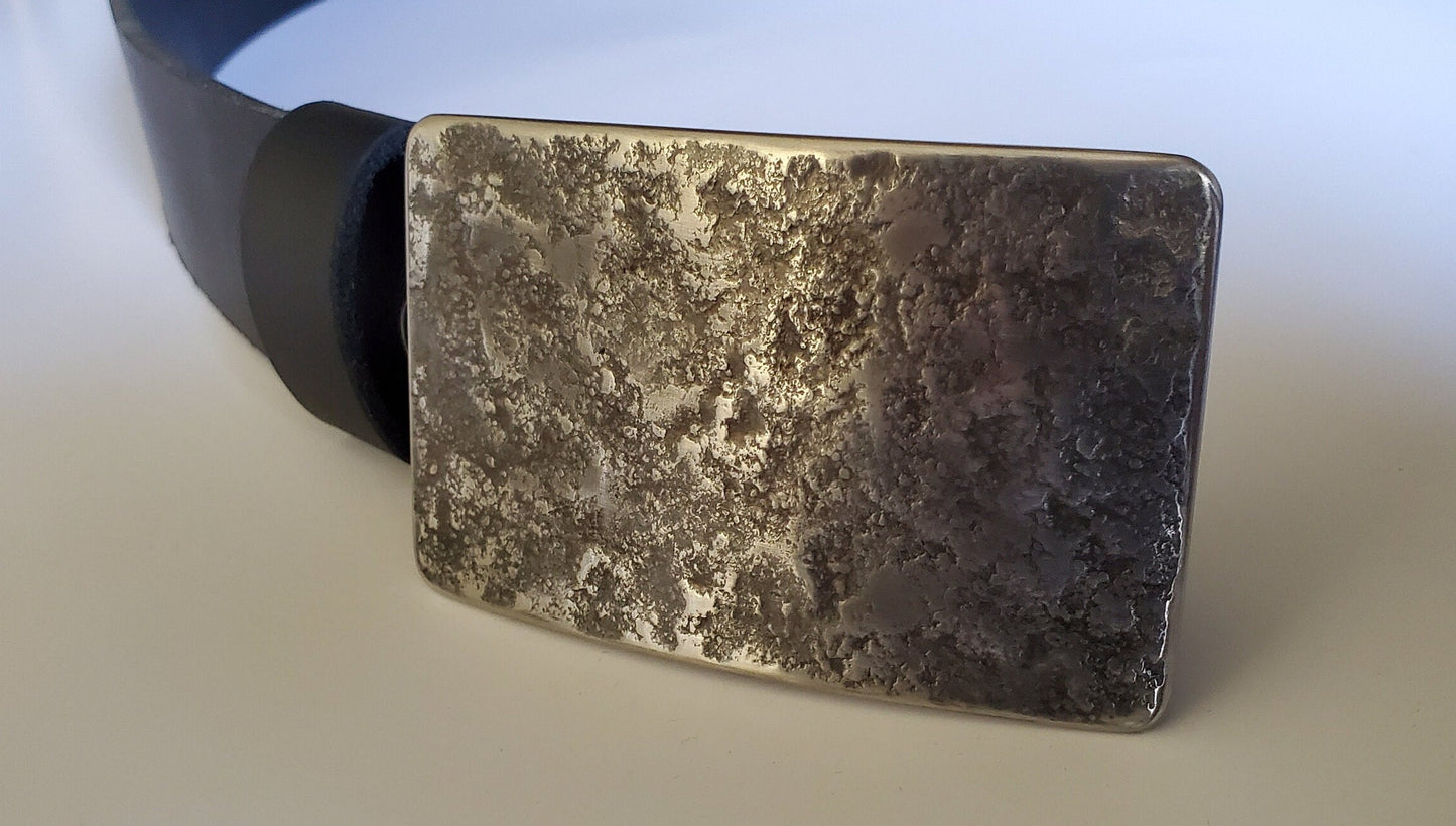 Belt & Buckle, Hot Off The Blacksmith's Anvil, Father's Day Gift, Hypoallergenic Buckle, Stainless Steel, Hand Forged Buckle And 1.5" Belt