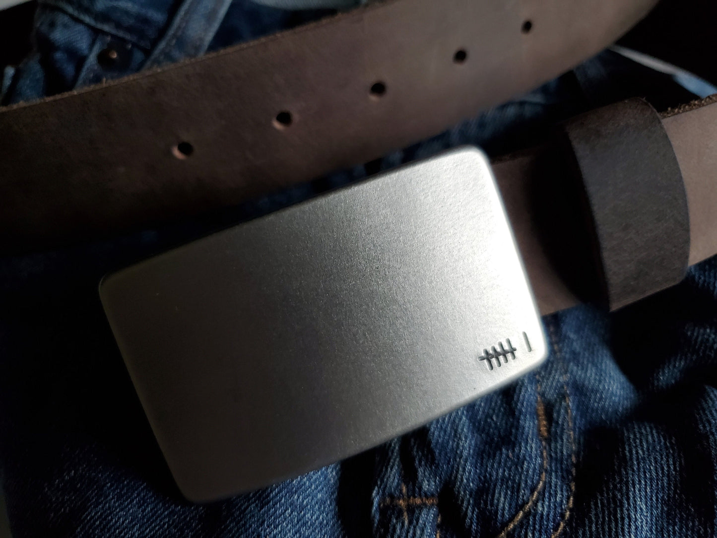 Anniversary Gift Belt & Buckle Set For Jeans Customize for Any Anniversary Personalized Forged Stainless Steel Buckle with Leather Belt