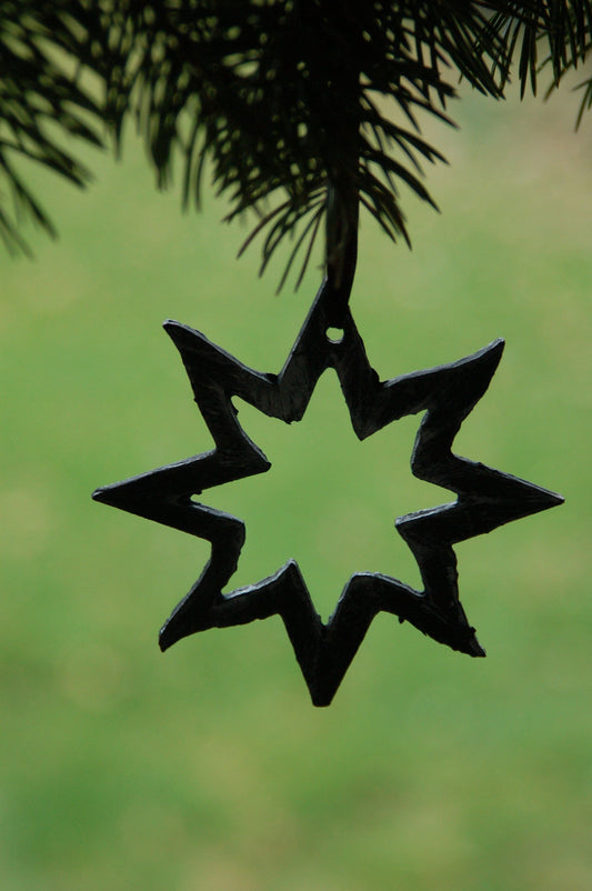 Handmade Ornament, Star Ornament, Hand Painted Metal Star, Baby's 1st Christmas, Tree Ornament, Hostess Gift, Stocking Stuffer, Home Decor,