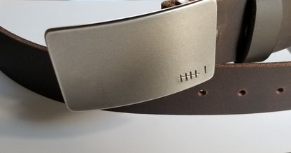 Anniversary Gift Belt & Buckle Set For Jeans Customize for Any Anniversary Personalized Keepsake Tally Buckle w/ Quality Leather Snap Belt