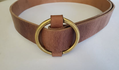 Ladies Round Buckle & Belt Dress Belt and Buckle No Hole Belt Gold or Silver Buckle Poncho or Coat Buckle and Belt