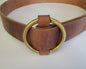 Round Brass Belt & Buckle Set, Gift 4 Her, Belt and Buckle, No Hole Belt, Friction Fit, Brass Buckle, Coat Belt and Buckle, Forged Buckle