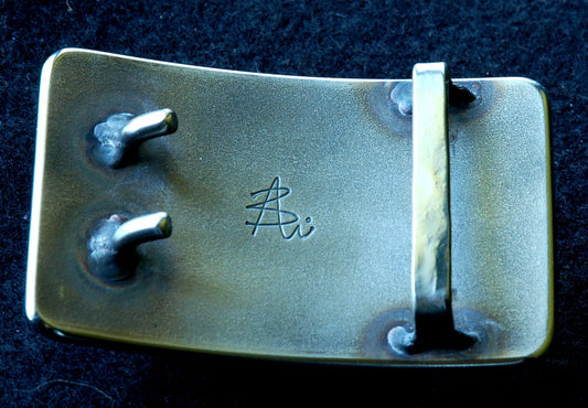 2" Buckle with Two Prongs Hand Forged Belt Buckle Hypoallergenic 2 Inch Belt Buckle Custom Buckles Stainless Steel Two Prong Buckle