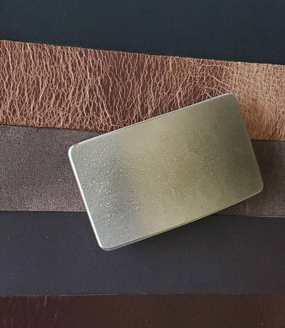 Belt & Buckle Silver Buckle and Leather Belt Hypoallergenic Buckle and your color choice of 1.5"Leather Belt for Jeans. Gifts for Him