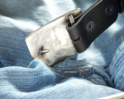 Belt Buckle Hand Forged Blue Buckle for Jeans Hypoallergenic Gifts for Guys Fathers Day Anvil Textured Unisex Gifts Buckle Fits 1.5" Belt