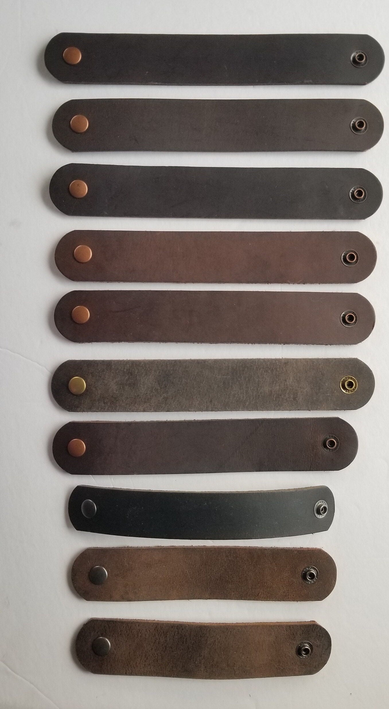 Leather Cuffs Unisex Leather Bracelet Father's Day Cuff w/ snap Closure Unisex Wrist Cuff Boyfriend Gift or Girlfriend Gift w Gift Bag